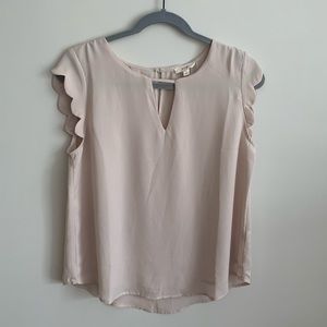 Creek scalloped work blouse